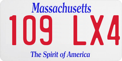 MA license plate 109LX4