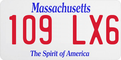 MA license plate 109LX6
