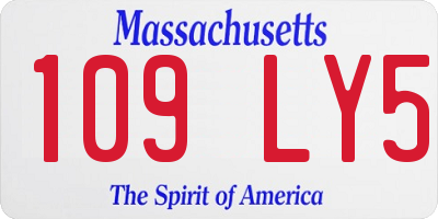 MA license plate 109LY5