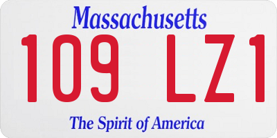 MA license plate 109LZ1
