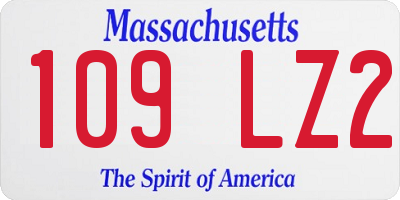 MA license plate 109LZ2