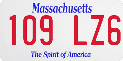 MA license plate 109LZ6