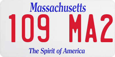 MA license plate 109MA2