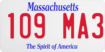 MA license plate 109MA3