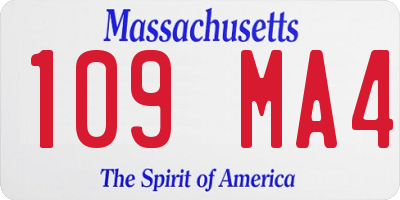 MA license plate 109MA4