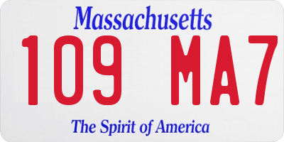 MA license plate 109MA7