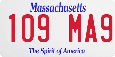 MA license plate 109MA9