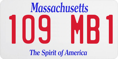 MA license plate 109MB1