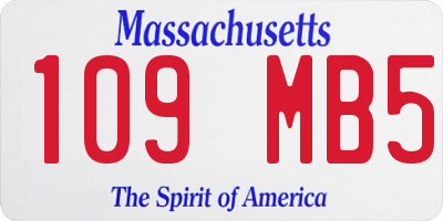 MA license plate 109MB5