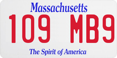 MA license plate 109MB9