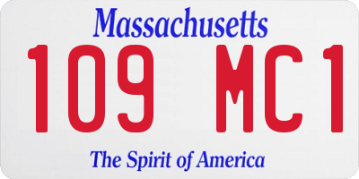 MA license plate 109MC1