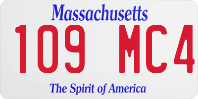 MA license plate 109MC4