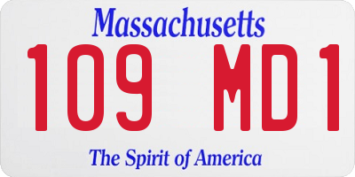 MA license plate 109MD1