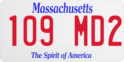 MA license plate 109MD2