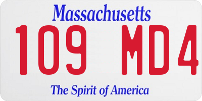 MA license plate 109MD4