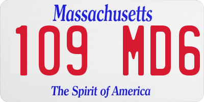 MA license plate 109MD6