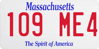 MA license plate 109ME4