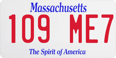 MA license plate 109ME7