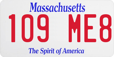 MA license plate 109ME8