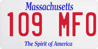 MA license plate 109MF0