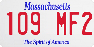 MA license plate 109MF2