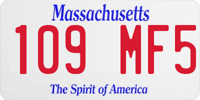 MA license plate 109MF5