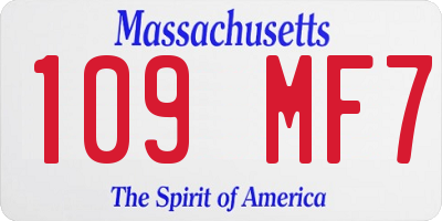 MA license plate 109MF7