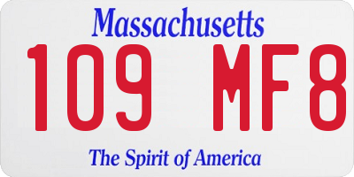 MA license plate 109MF8