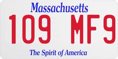 MA license plate 109MF9