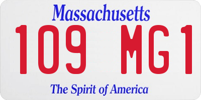 MA license plate 109MG1