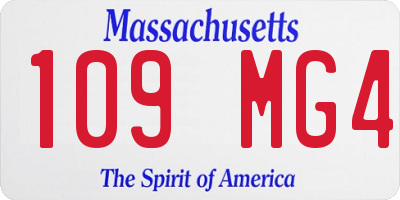 MA license plate 109MG4