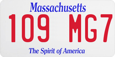 MA license plate 109MG7