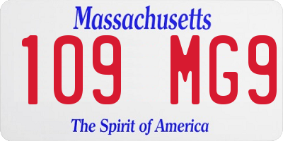 MA license plate 109MG9