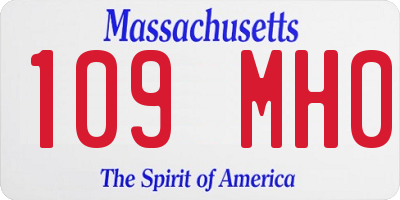 MA license plate 109MH0