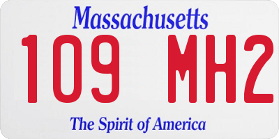 MA license plate 109MH2