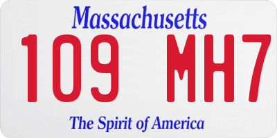MA license plate 109MH7