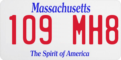 MA license plate 109MH8