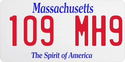 MA license plate 109MH9