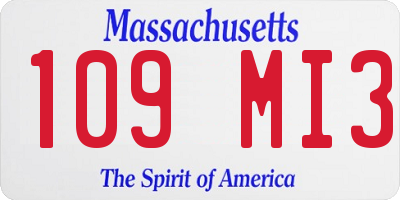 MA license plate 109MI3