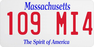MA license plate 109MI4