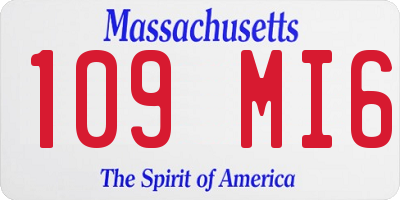 MA license plate 109MI6