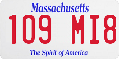 MA license plate 109MI8