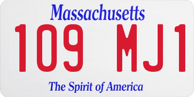 MA license plate 109MJ1