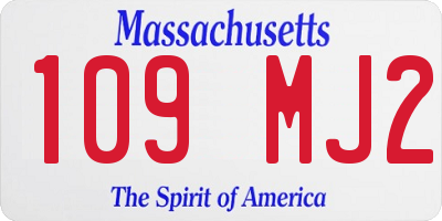 MA license plate 109MJ2