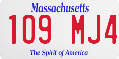 MA license plate 109MJ4
