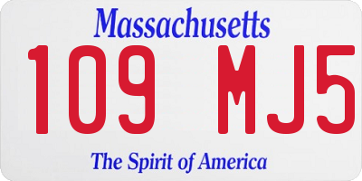 MA license plate 109MJ5