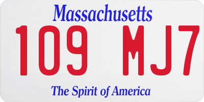 MA license plate 109MJ7