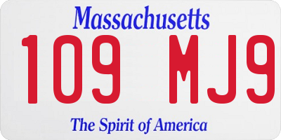 MA license plate 109MJ9