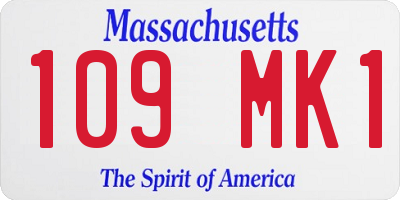 MA license plate 109MK1
