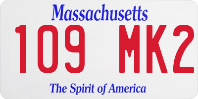 MA license plate 109MK2